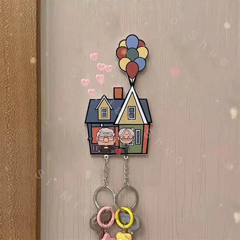 Couple Key Holder Wall Keychain Hanger Prevent Loss Key Pendant Home Decor Refrigerator Sticker Key Organizer Storage For Gift