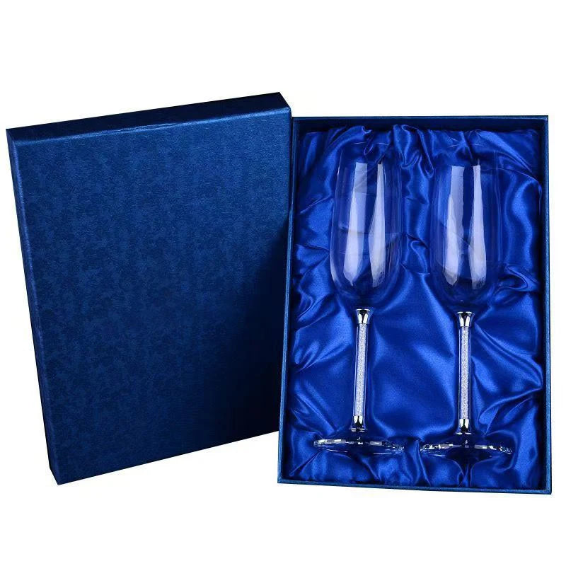 European Diamond Crystal Champagne Cup Set High Beauty Handmade High Foot Cup Bubble Mug Household Wine Set Couple Pair Cups