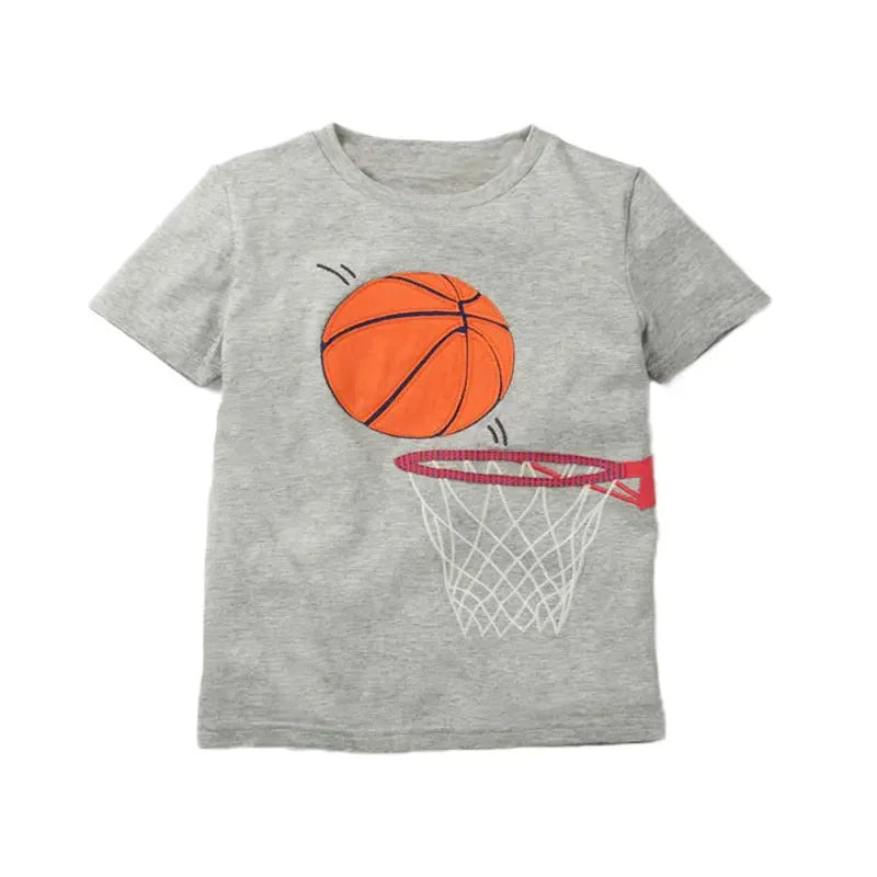 V-TREE Summer Baby Boys T Shirt Cartoon Car Print Cotton Tops Tees T Shirt For Boys Kids Children Outwear Clothes Tops 2-8 Year