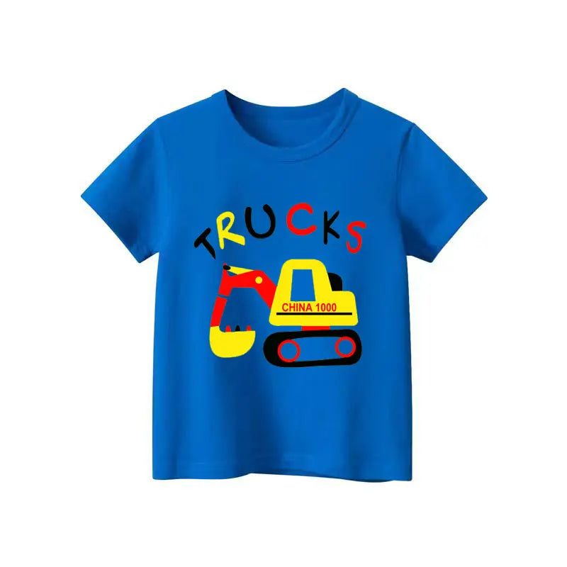 V-TREE Summer Baby Boys T Shirt Cartoon Car Print Cotton Tops Tees T Shirt For Boys Kids Children Outwear Clothes Tops 2-8 Year