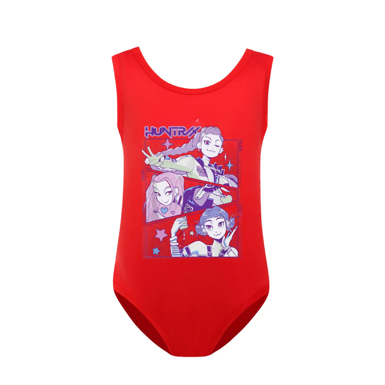 KPop Demon Hunters Huntrix Clothes Kids Swimwear Girls Summer One-Piece Swimsuit Children Sleeveless Swiming Biniki Sets