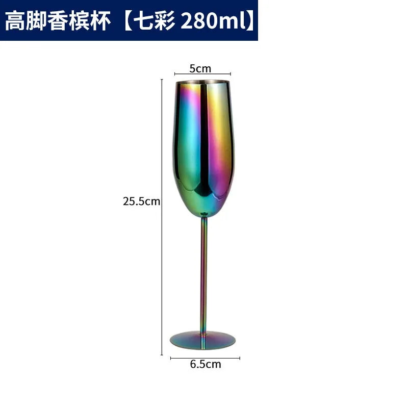 304 Stainless Steel Martini Cocktail Glass Champagne Goblet Wine Cup Rose Gold Karaoke Bar Metal Utensils Personalized Design