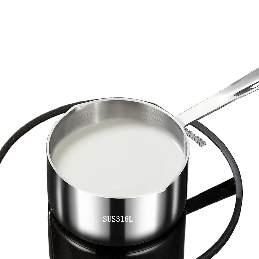 Premium German 316 Stainless Steel Oil Pot for Hot Oil, Hot Milk, and Sauces - Ideal Mini Pot for Home Cooking and Serving