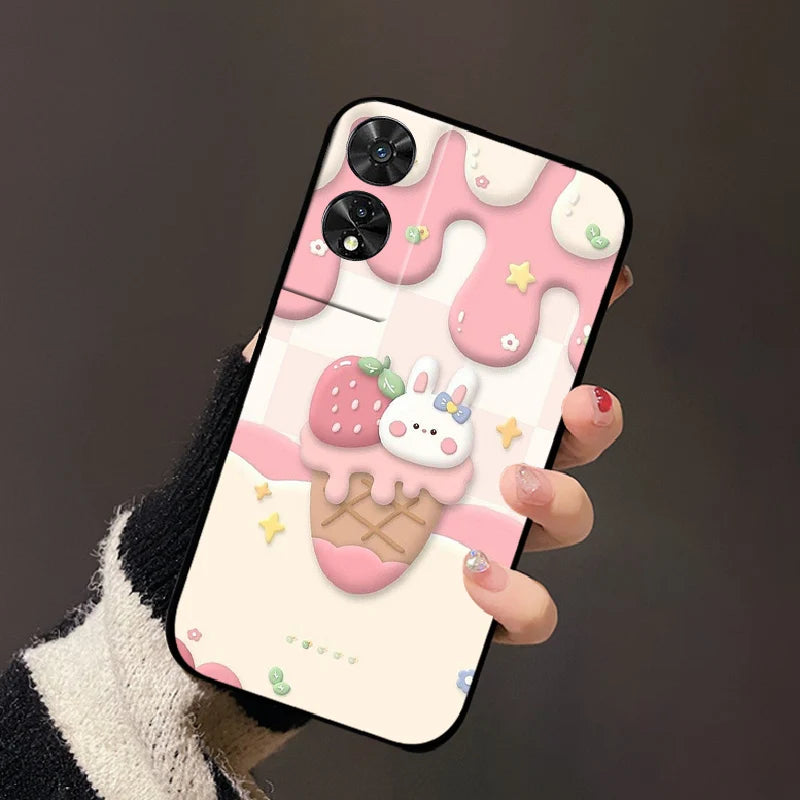 For TCL 50 5G Case, 505, 50 SE Fashion Cartoon Flowers Soft TPU Silicone Phone Cover for TCL 50 XE Nxtpaper Shockproof Coque Fundas