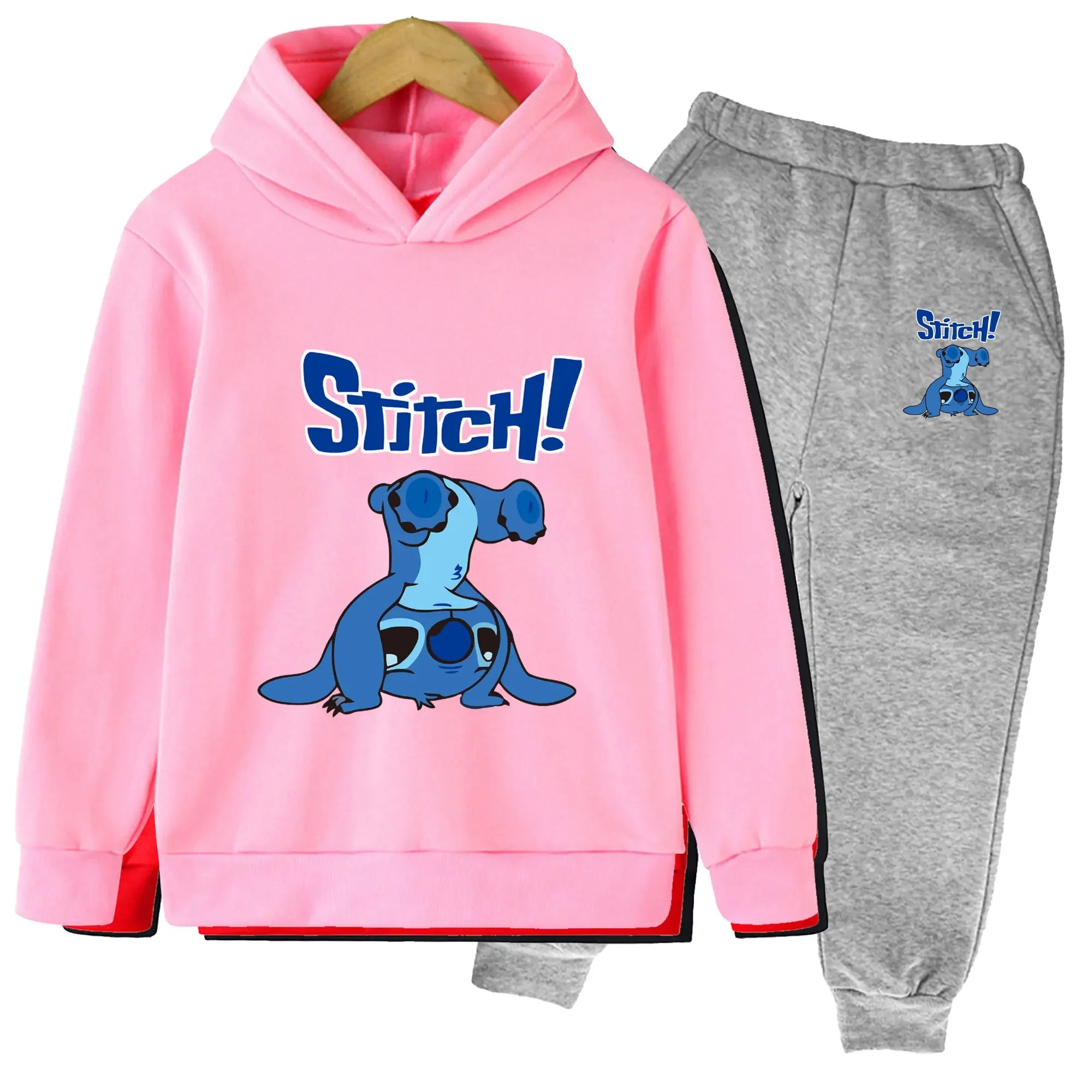 Children's Clothing Sets Cartoon Stitch Hoodies Sweatshirts Kids Clothes Pullover Tracksuit Boys Girls Sportswear 2025 Spring