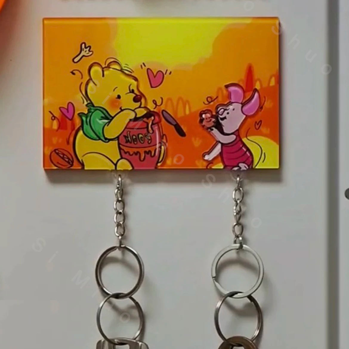 Couple Key Holder Wall Keychain Hanger Prevent Loss Key Pendant Home Decor Refrigerator Sticker Key Organizer Storage For Gift
