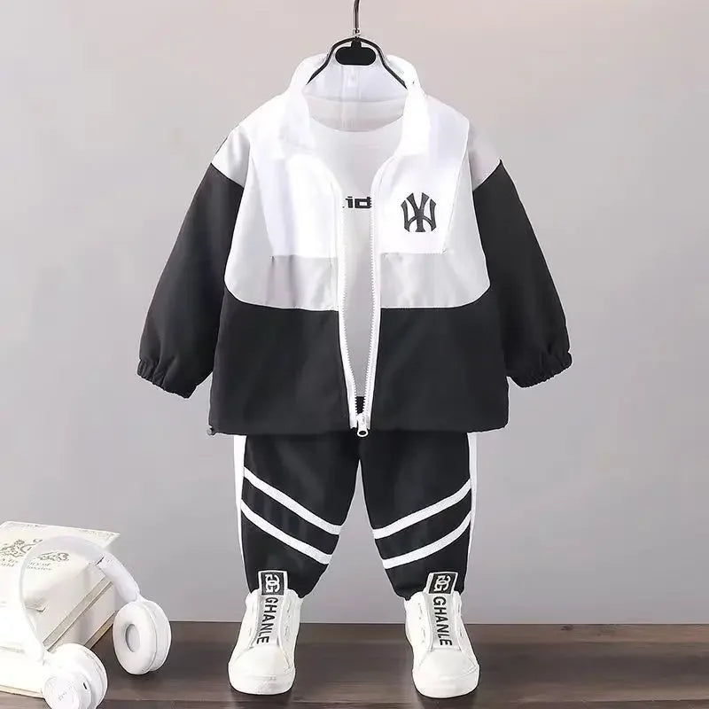 Children's polo shirt Boy summer handsome baby Internet celebrity short sleeve clothes trendy cool two-piece t-shirt set