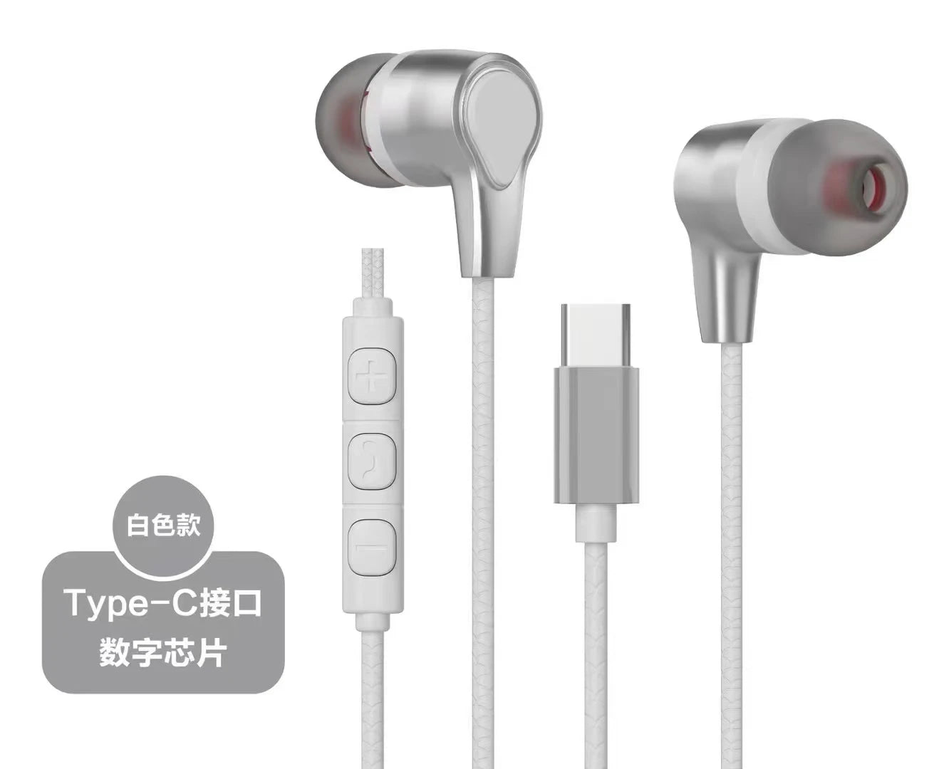 Type C  Headset Stereo Music Earbud Wired Headphones With Mic For Samsung Galaxy S23 S22 S21 Ultra S20 Note 10 for huawei phone
