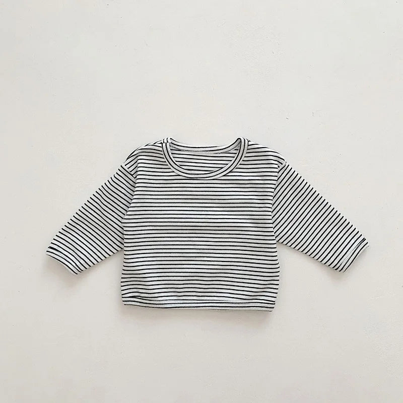 2024 Summer Cool Toddler Baby Clothing Set for Newborn Girls Striped T-shirt and Denim Bodysuits Overalls 2Pcs Boys Suits