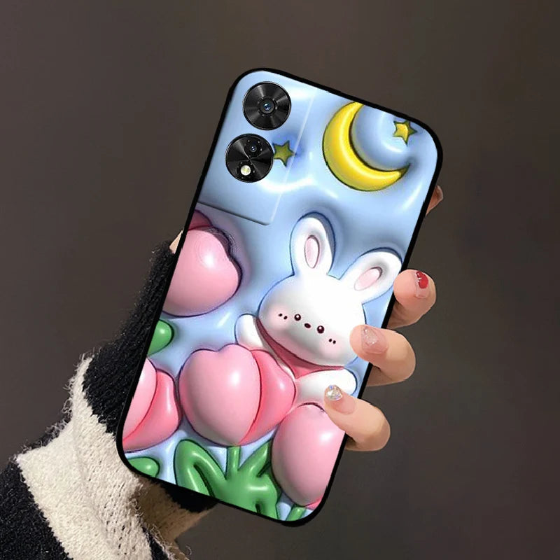 For TCL 50 5G Case, 505, 50 SE Fashion Cartoon Flowers Soft TPU Silicone Phone Cover for TCL 50 XE Nxtpaper Shockproof Coque Fundas