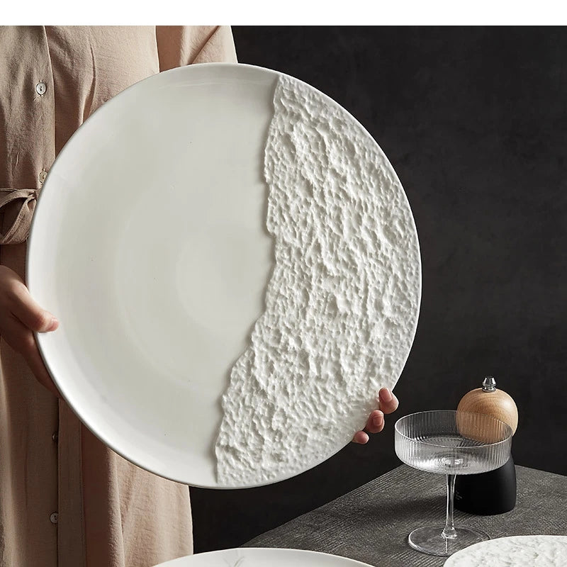 Steak Plate Ceramic Western Main Dish Hotel Restaurant Food Decoration Home Kitchen Dessert Cake Tableware