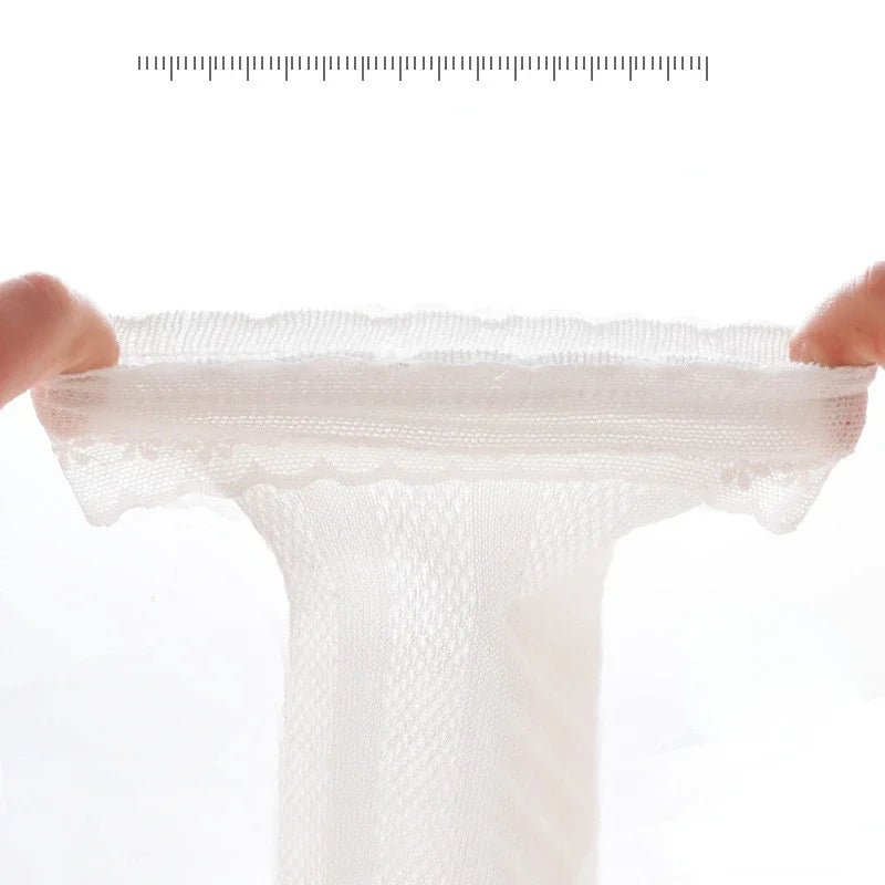 1 Pair Summer Baby Sock Ins Simplicity Korean Solid Color Ruffle Sock for Toddler Girl Cotton Thin Mesh Breathable Kids Sock