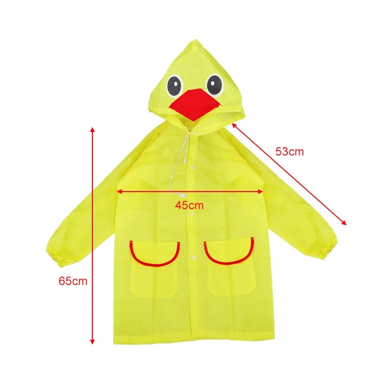 Kids Raincoat Cartoon Animal Style Outdoor Waterproof Children's Raincoat Boys Girls Rainwear Baby Raincoat