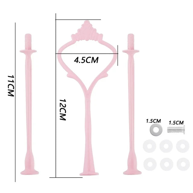 3 Tier Cake Display Stand Hardware Crown Metal Fitting Party Tray Cake Food Dessert Rack Cake Holder for Kitchen Home No Plate