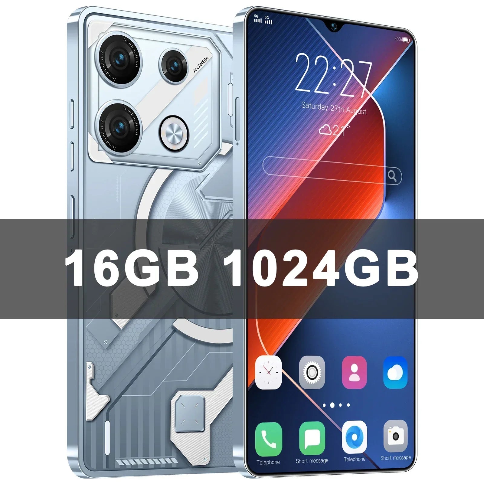 Original Pova 9S Pro Smartphone 5G 7.3inch HD 22G+2TB Cell Phone Dual SIM Mobile Phones 50+108MP 7000mAh Android 14 Unlocked NFC