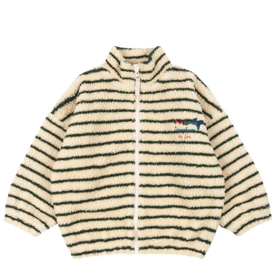 Konges Slojd Winter Baby Girls Boys Lambswool Cherry Jackets Kids Clothes Boys Sequin Cartoon Outerwear Children's Coats 1-9Yrs