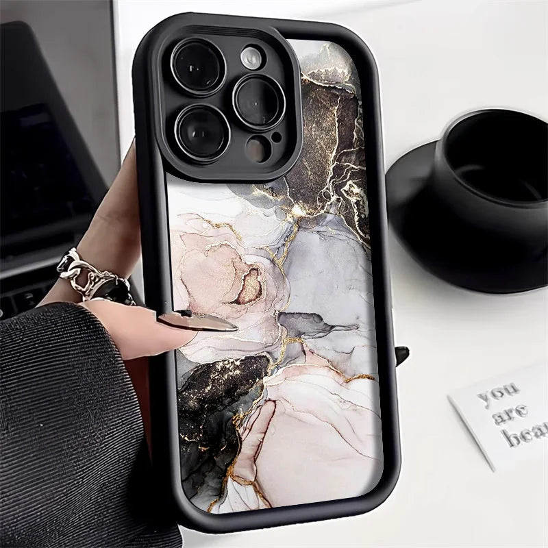 Marble Case for iPhone 16 Pro Max, iPhone 11, 13, 15, 12, 17, 14 Pro Max, XR, 7, 8 Plus, SE - Shockproof Soft TPU Silicone Phone Cover