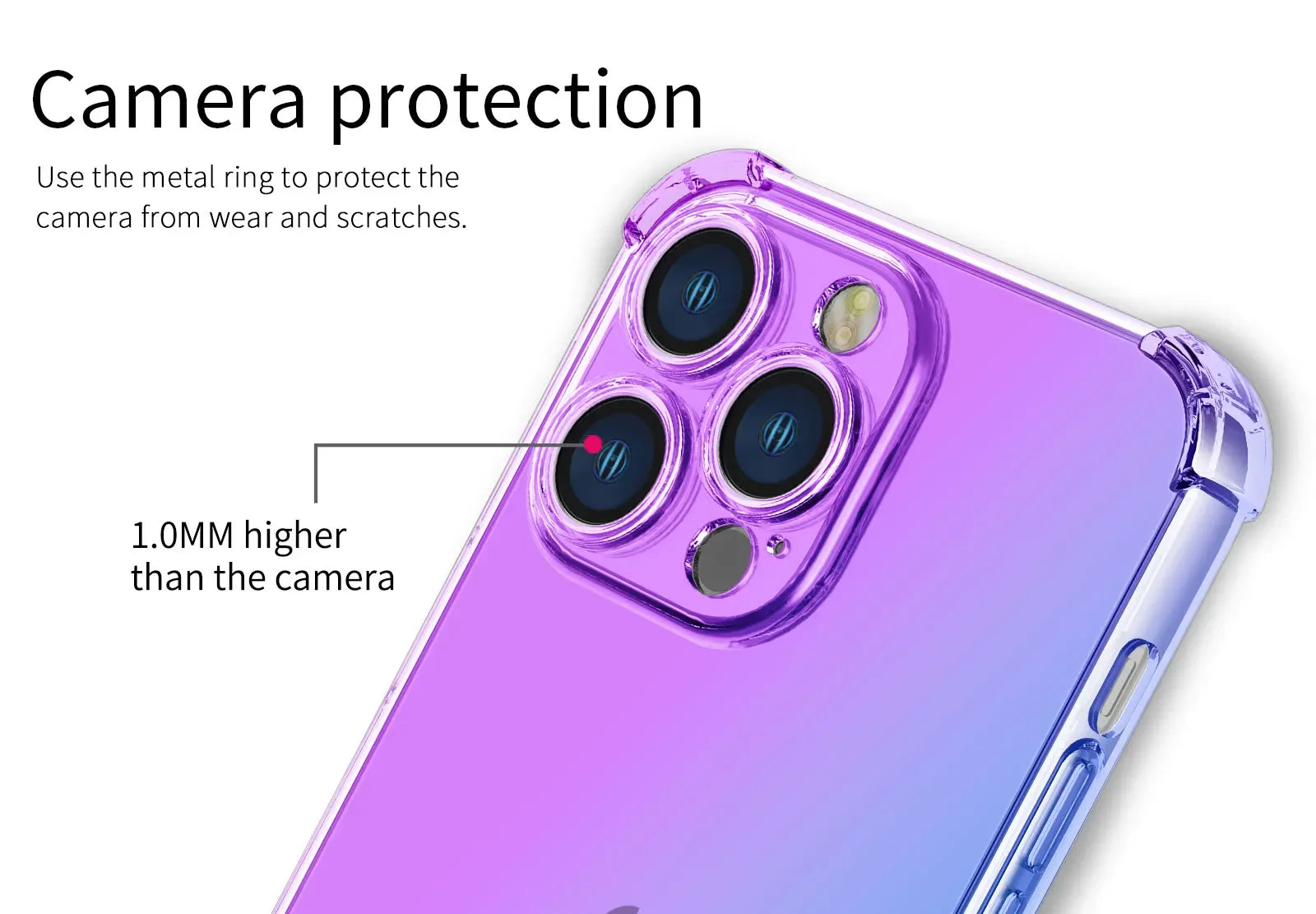 Gradient Airbag TPU Case For iPhone 16 16e 15 Pro Max 14 Plus 13 12 Mini 11 XR XS Max SE Cover Shockproof Fundas Coque Shell