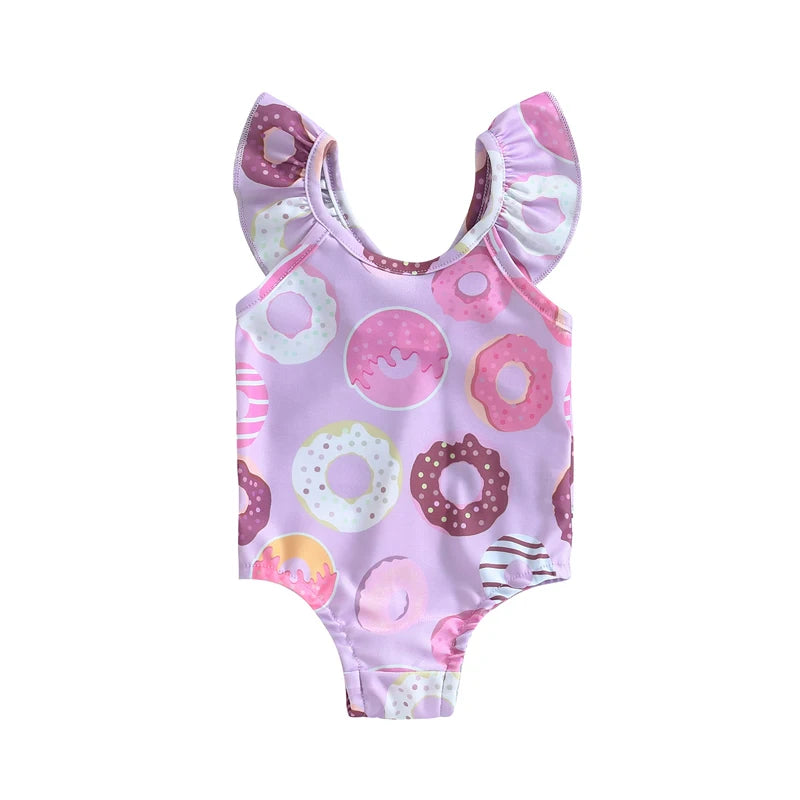 Tregren Toddler Baby Girls Swimwear Summer Sleeveless Floral/Shell Print Hollow Bathing Suit Swimming Pool Hot Spring Swimsuit