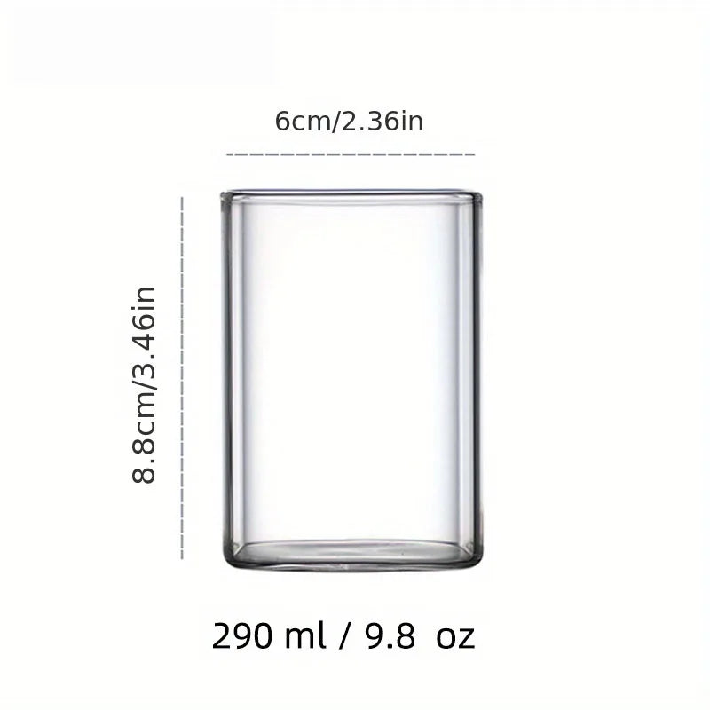 1PCS Creative Square Glass Transparent Cold Drink Large Capacity Iced Coffee Milk Tea Drinking Cup Red Wine Glass Coffee Cup