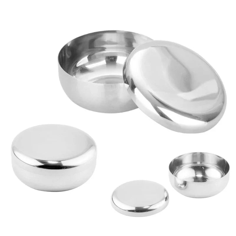 8.5/10.5/12cm Korean Stainless-Steel Rice Bowl Dish Korea Warm Bowl Traditional Bowl With Lid Tableware Kitchen Accessory