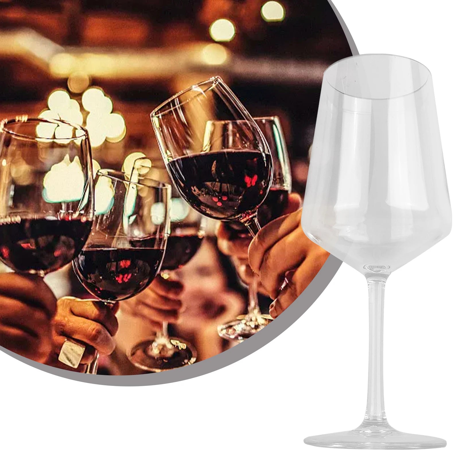 Plastic Transparent Unbreakable Silicone Plastic Wine Cups 320ML/550ML/580ML Bar Home Goblet Drinking Supplie