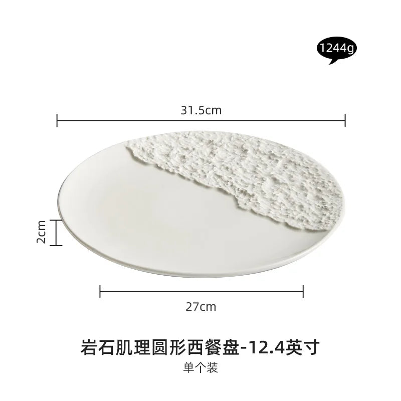 Steak Plate Ceramic Western Main Dish Hotel Restaurant Food Decoration Home Kitchen Dessert Cake Tableware