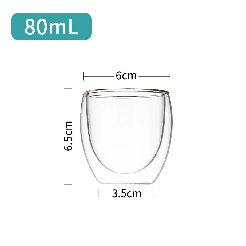 Transparent Glass Coffee Cup Milk Whiskey Tea Beer Double Creative Heat Resistant Cocktail Vodka Wine Mug Tumbler Drinkware Gift
