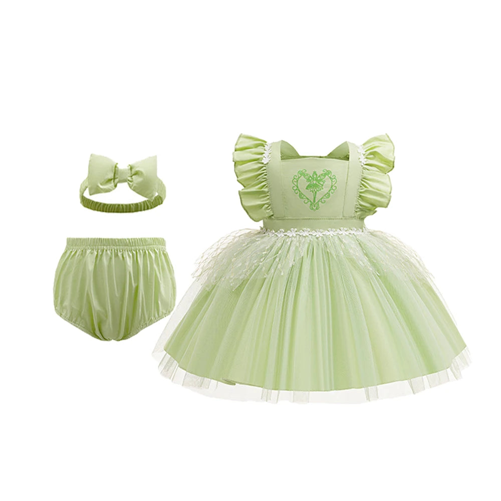 Boutique 3PCS Baby Girls Princess Dress Shorts Bow Headwear 1st 2nd Birthday Party Infant Clothing Set Halloween Alice Costume