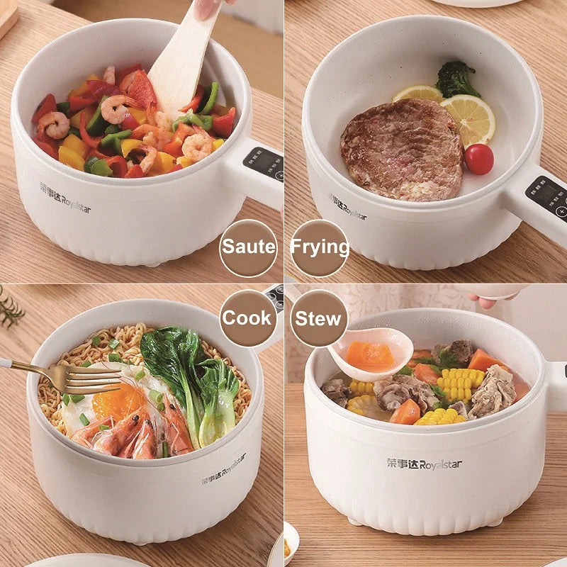 2.2L Electric Cooker Multi-Function Pot Double Layer Home High Capacity Hot Pot Noodle Cooker Non-Stick Pot Kitchen Tool 220V