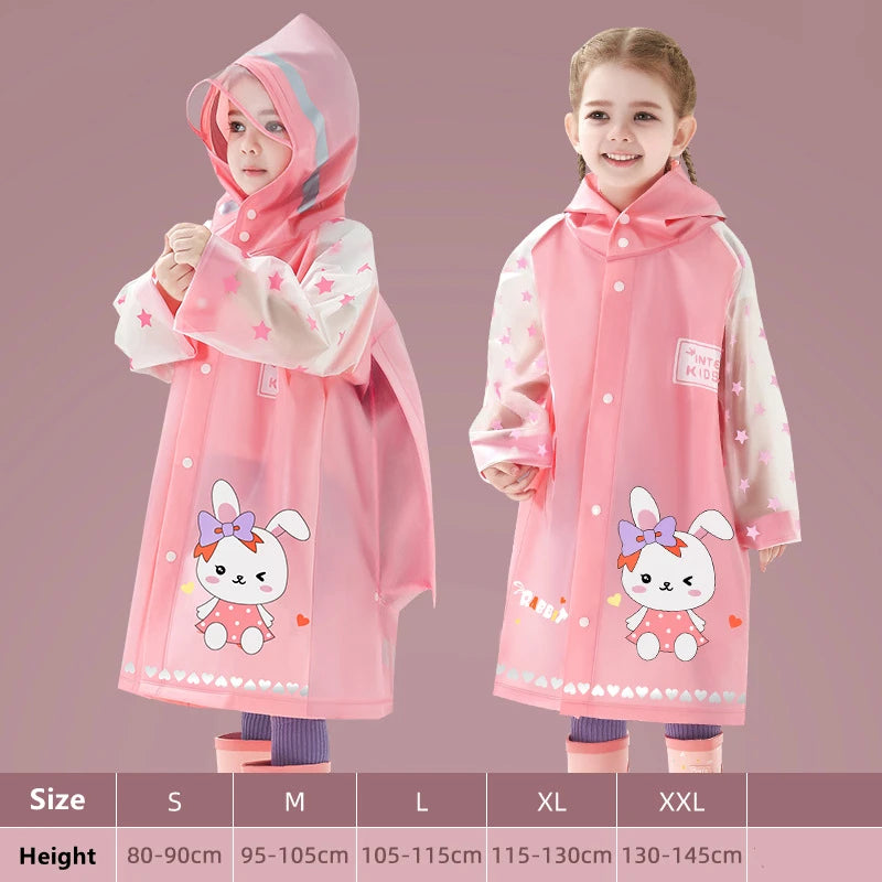 Children's Raincoat Girls' Boys' Kindergarten Children's Primary School Children's Baby Schoolbag Position Waterproof Raincoat