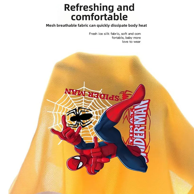 Summer Boys Breathable Quick Drying Basketball Clothes Sets Anime Spiderman Children's T Shirt Shorts 2pcs Suit Kids Outfits New