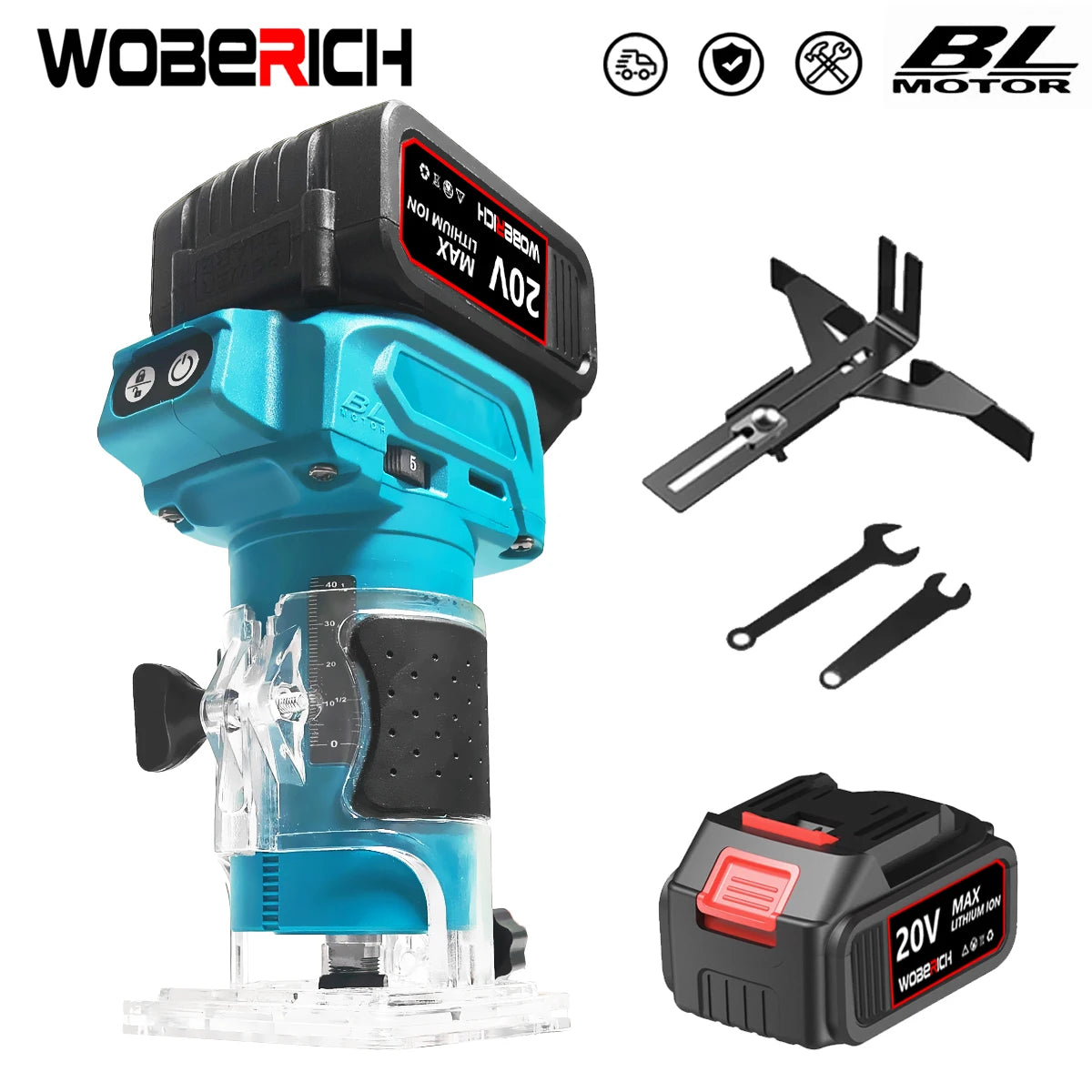 Brushless Cordless Milling Engraving Slotting Machine Speed ​​Adjustment Woodworking Trimming Machine Wood Router Tool for Makita