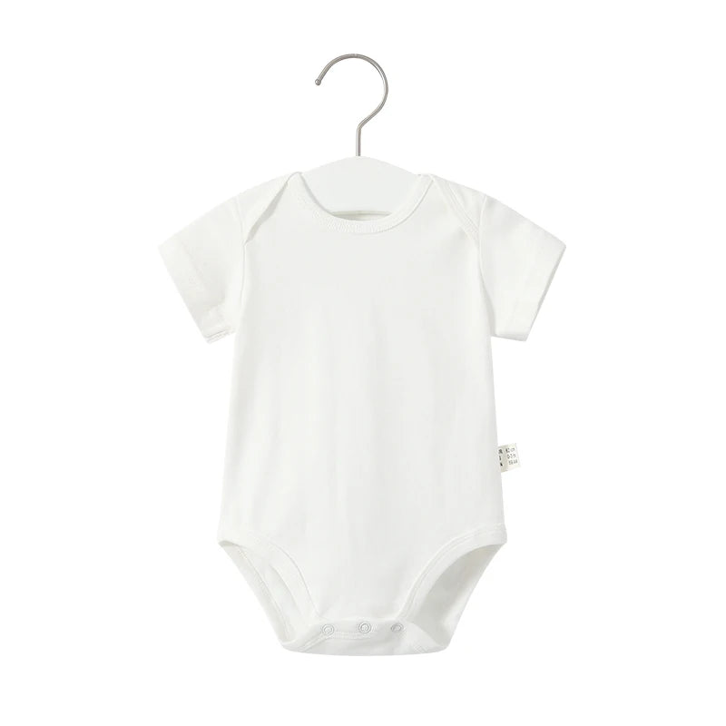 5PCS/LOT Summer Baby Bodysuits Newborn Baby Clothing Cotton White color Kids Jumpsuits Baby boy Girl clothes Infant Costume