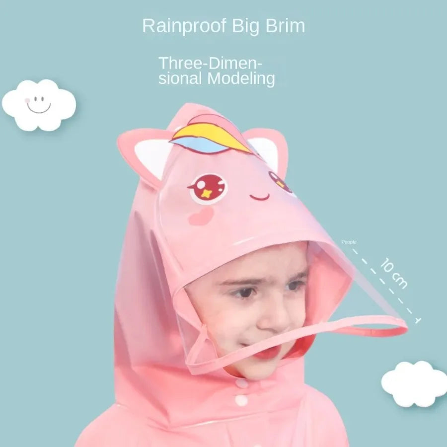 1PC Children's Raincoat - for Girls &amp; Boys, Suitable for Kindergarten, Preschool &amp; Elementary School, with Backpack Space