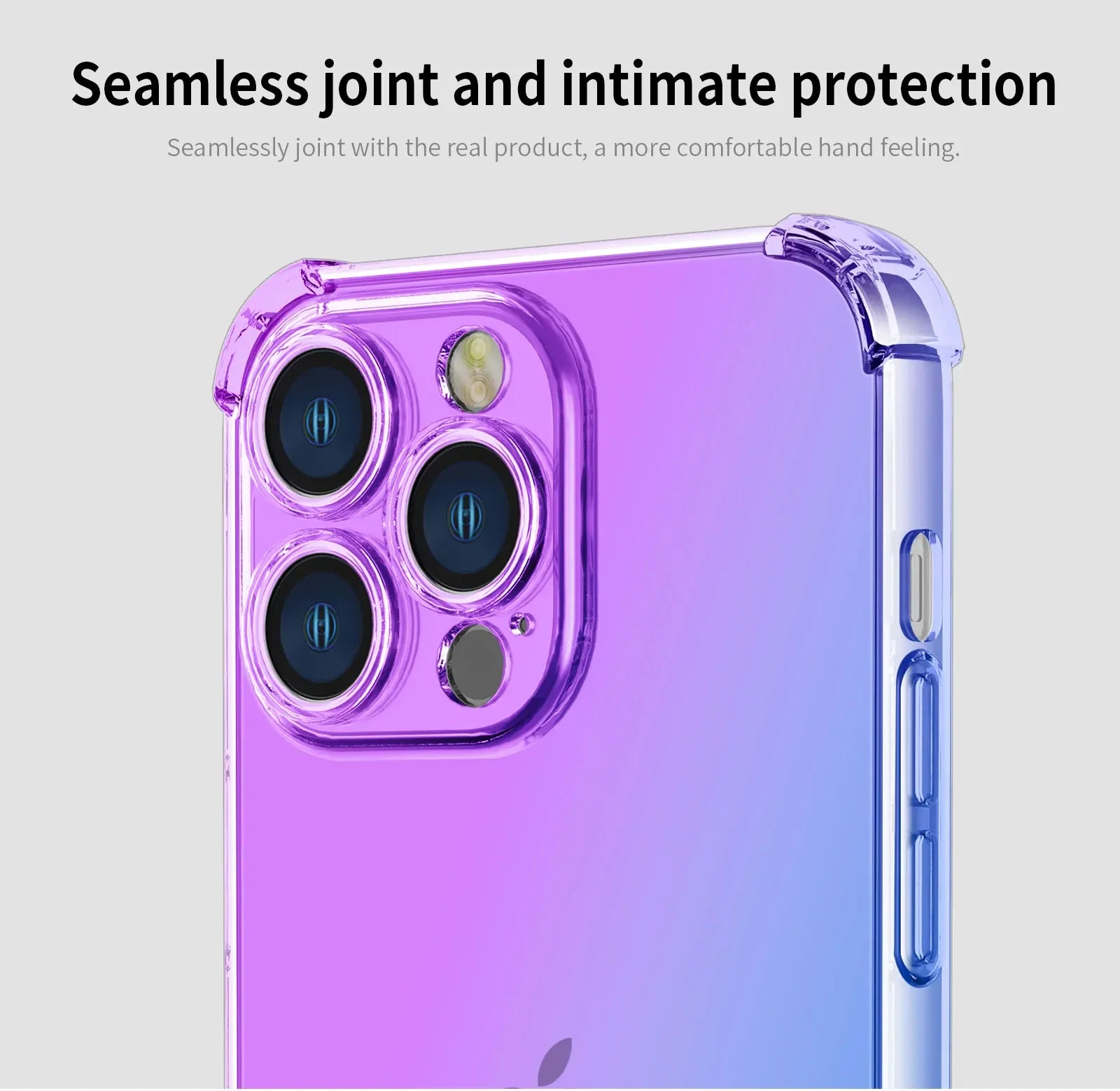 Gradient Airbag TPU Case For iPhone 16 16e 15 Pro Max 14 Plus 13 12 Mini 11 XR XS Max SE Cover Shockproof Fundas Coque Shell