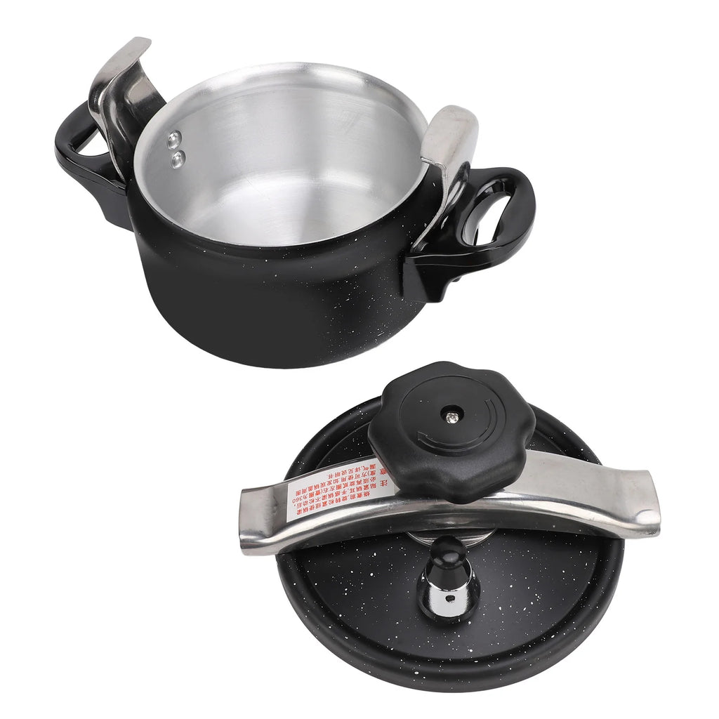 1.5/2/3L Black Pressure Canner, Aluminum Alloy Pressure Cooker, Explosion Proof, Compound Bottom, Multi-Stove Compatible