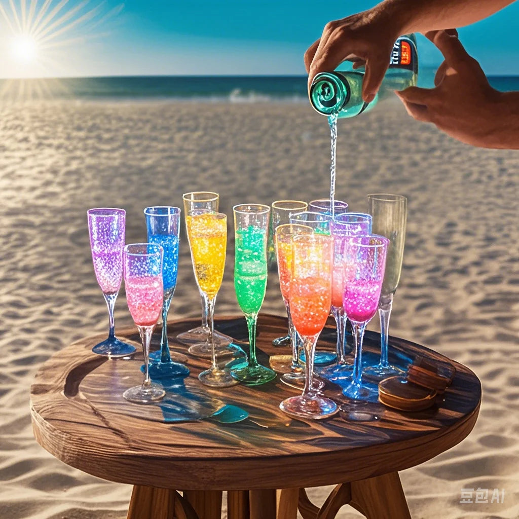 6PCS LED Luminous Wine Glasses for Wedding, Lover's Wedding Champagne Goblet - Ideal Banquet Decoration