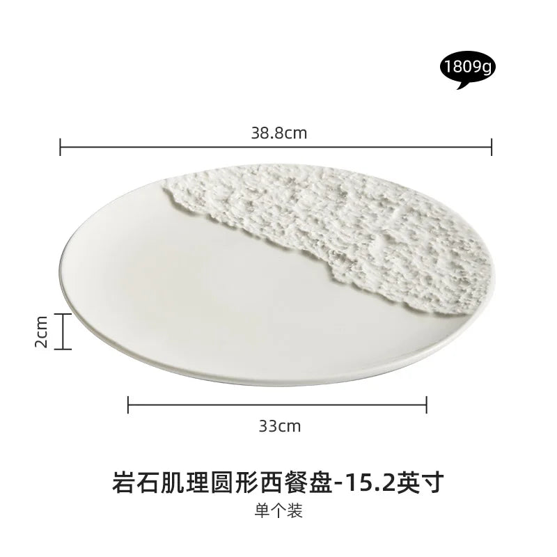 Steak Plate Ceramic Western Main Dish Hotel Restaurant Food Decoration Home Kitchen Dessert Cake Tableware