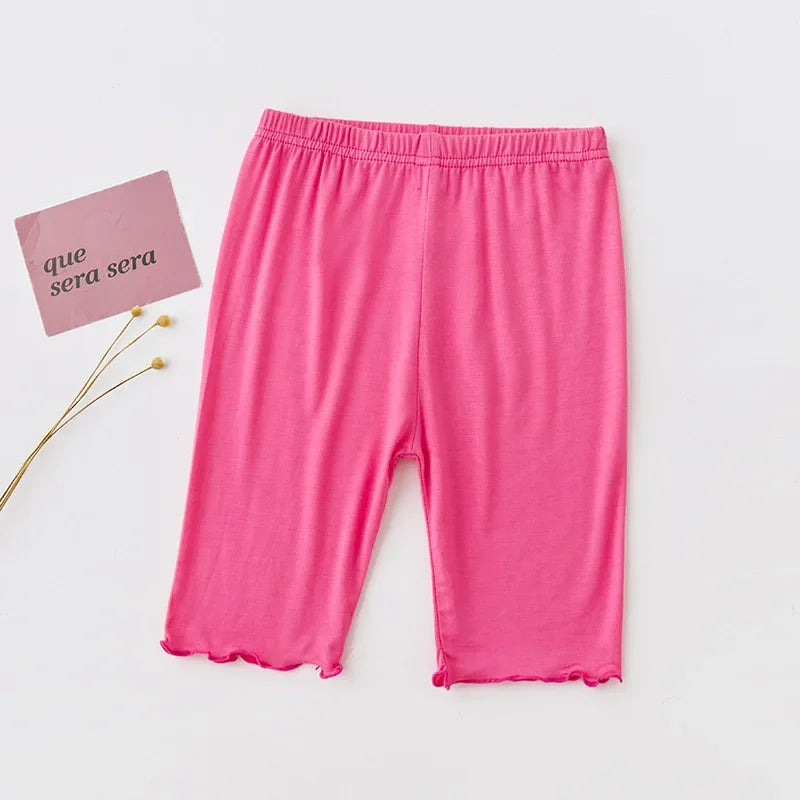 Summer Girls Pants Candy Color Kids Clothes Teenager Panty Trousers Casual Baby Bottoms Sport Knee Length Girl Leggings