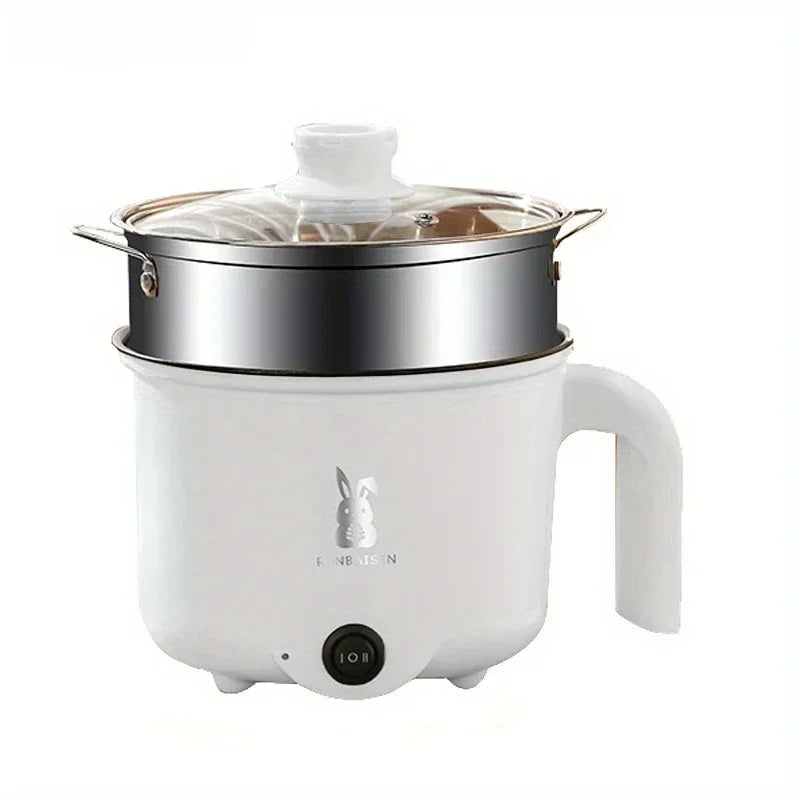 220V Mini Electric Cooker Multi-functional Cooking Pot Non-stick Frying Pan Ramen Dormitory Small Electric Hot Pot Cute Cartoon