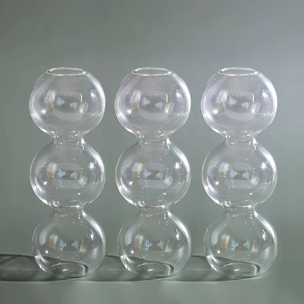 Clear Glass Bubble Hydroponic Vase Cute Style Unique Floral Vase Creative Globose Vase For Wedding Table Centerpieces Home Decor