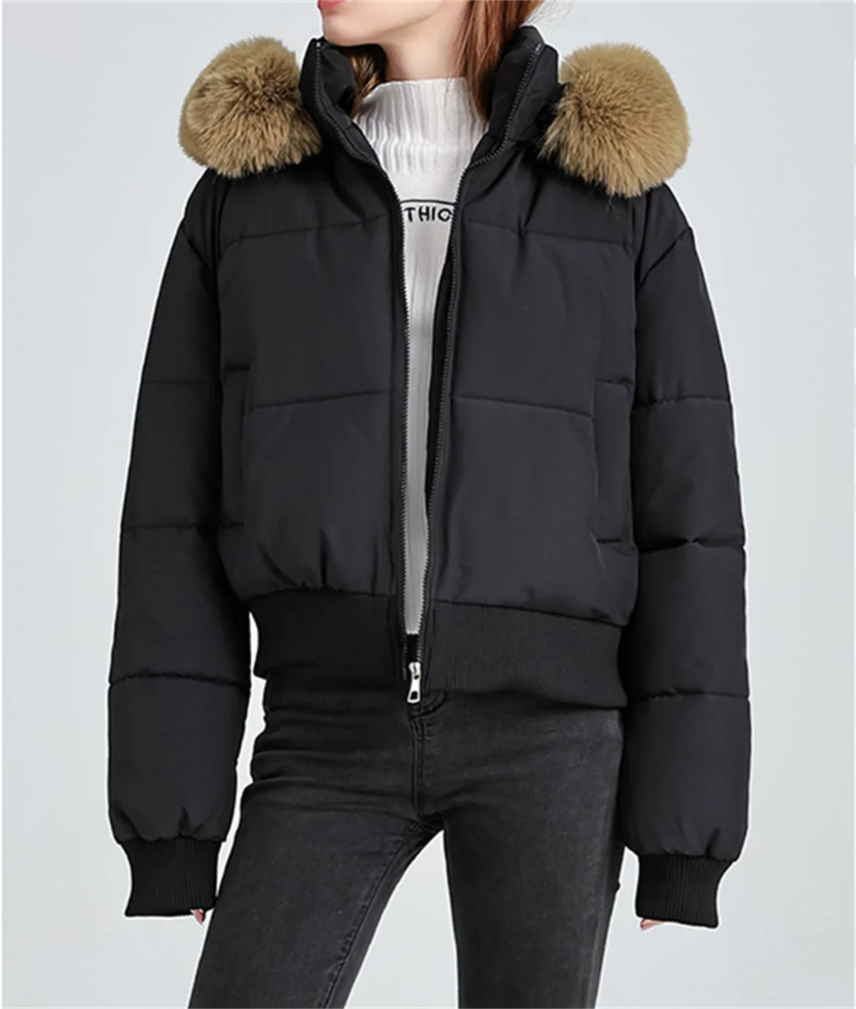 Fashion Autumn Winter Vintage Coat Women 2025 New In Korean Zipper Hooded Parka Coats Lady Outfit Warm Jacket Chic Streetwear