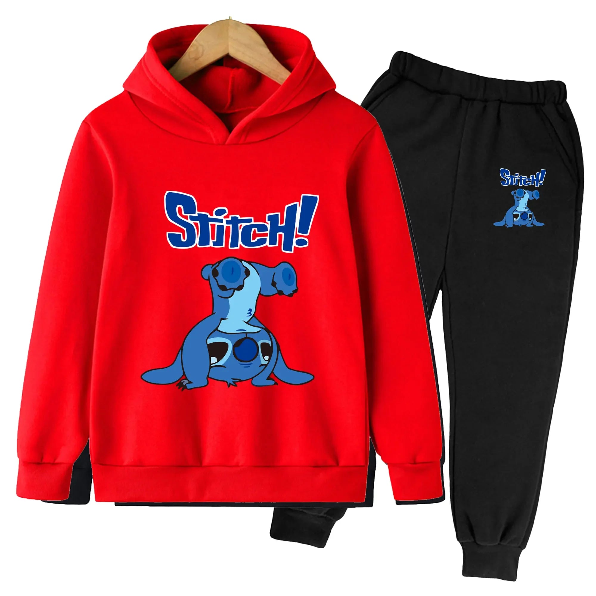 Children's Clothing Sets Cartoon Stitch Hoodies Sweatshirts Kids Clothes Pullover Tracksuit Boys Girls Sportswear 2025 Spring