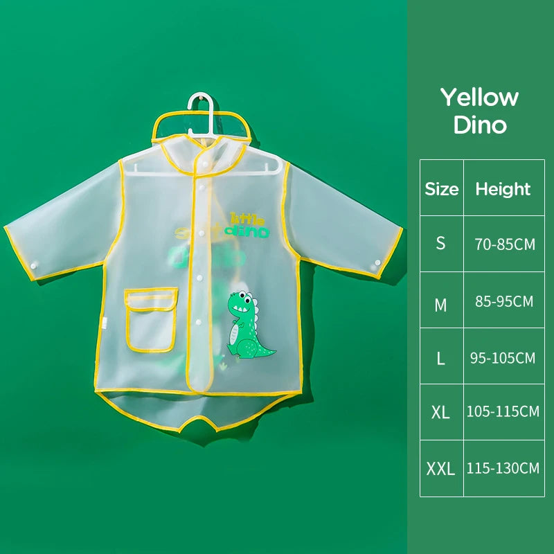 Children's Raincoat, Boys and Girls Transparent Poncho, Waterproof Kindergarten Rainwear, Kids' EVA Raincoat with Storage Bag