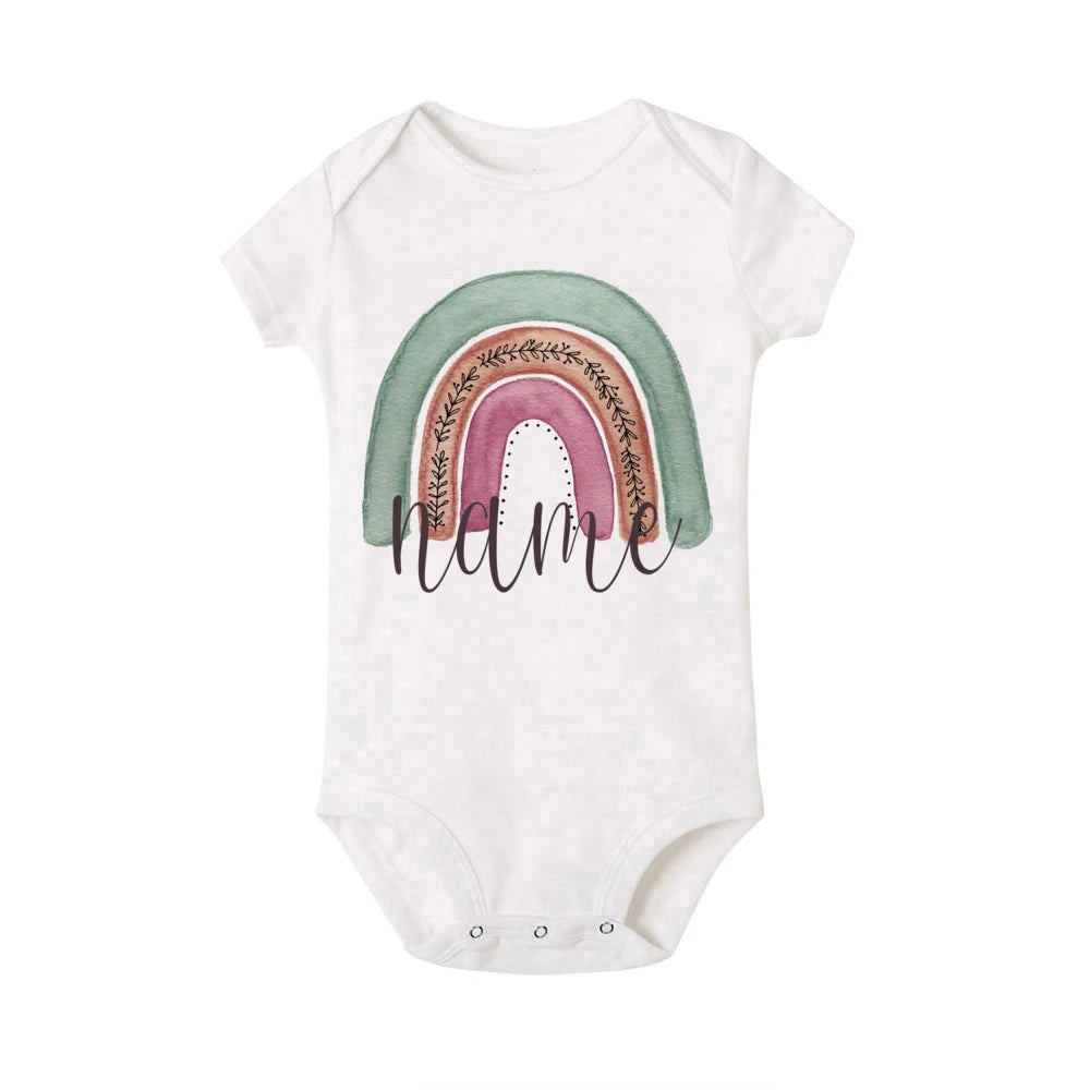 Personalized Baby Bodysuit Rainbow with Name Infant Jumpsuit Boys Girls Outfits Romper Custom Toddler Clothes Baby Shower Gift