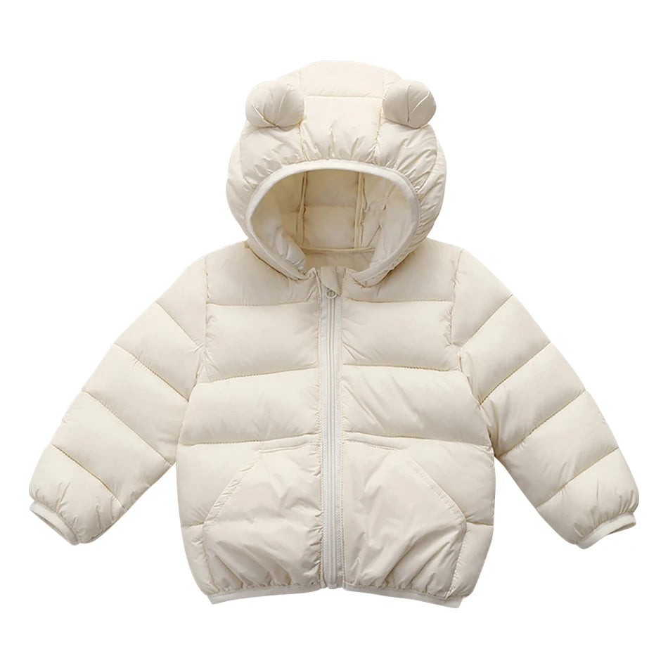 2025 Autumn Winter New Kids Leisure Hooded Down Jacket For Girls Parka Baby Boys Warm Coats Zipper Outerwear Children's Clothing