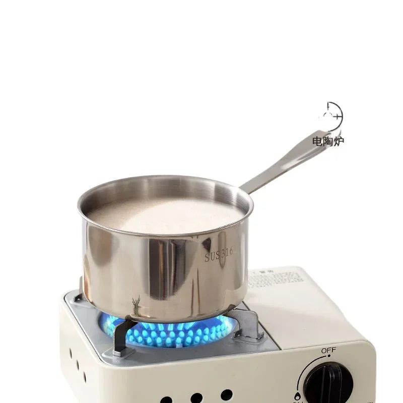 Premium German 316 Stainless Steel Oil Pot for Hot Oil, Hot Milk, and Sauces - Ideal Mini Pot for Home Cooking and Serving