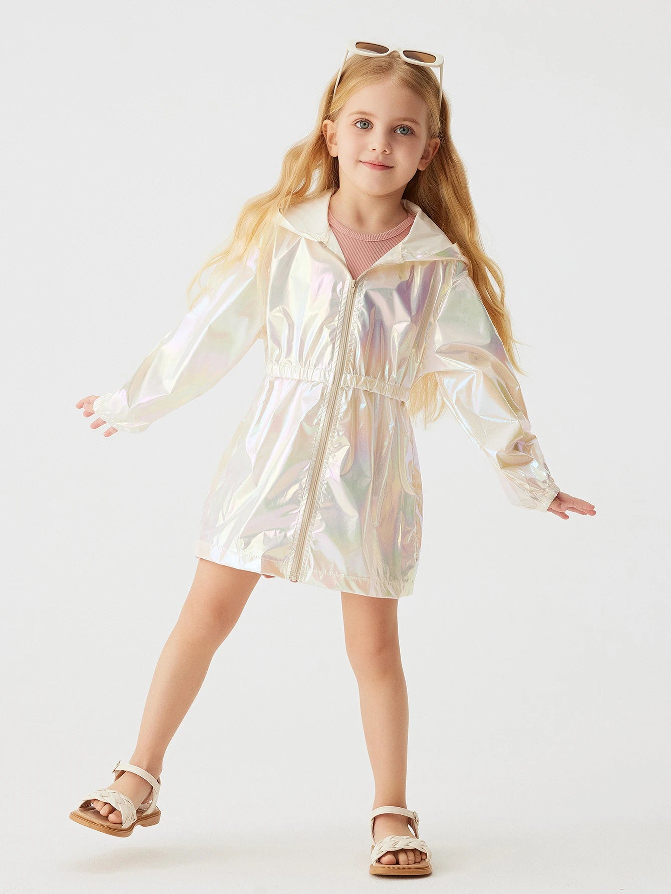 2024 Spring and Autumn Popular Children's Wear Casual Cute Girl's Thin Breathable Hooded Jacket