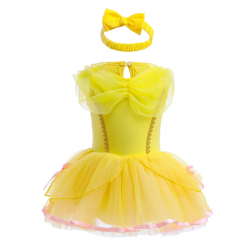 Baby Romper TUTU Dress With Headband Infant Baby Princess Girl Clothes Size 3-18M Cute Design Baby Dress Party Costumes